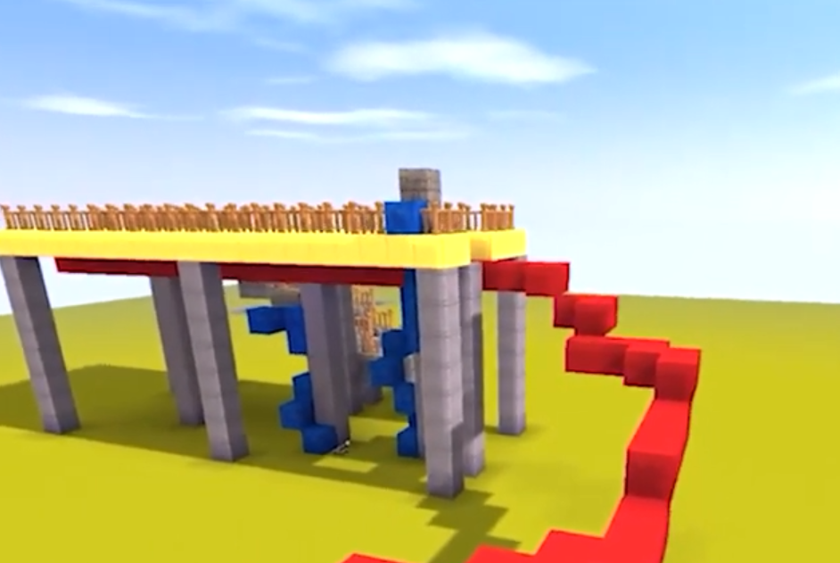 迷你世界：搭建一条过山车轨道，在游戏中也能体验坐过山车的乐趣