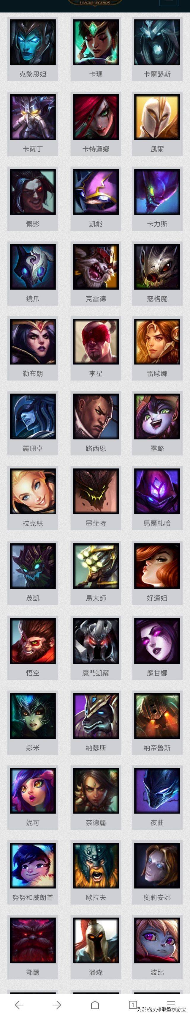lol台服英雄名字介绍（lol好听英雄名字大全）-