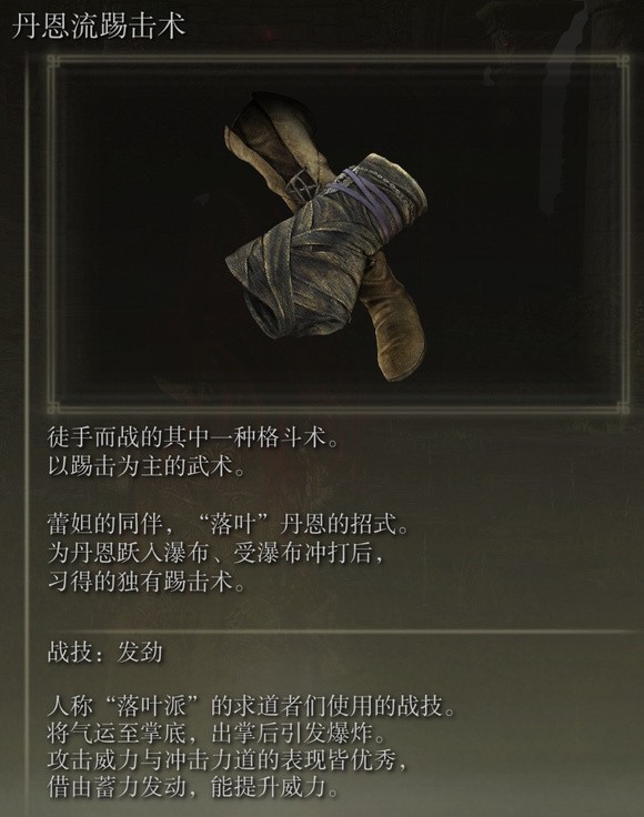 《艾尔登法环》dlc丹恩流踢击术点位分享